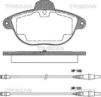 Triscan Bremsbeläge vorne (Satz) mit VWK [Hersteller-Nr. 811038003] für Citroën
