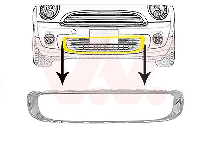 Van Wezel Lüftungsgitter, Stoßfänger [Hersteller-Nr. 0508596] für Mini