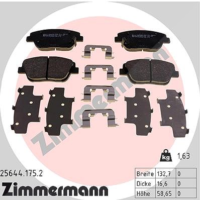 Zimmermann Bremsbelagsatz, Scheibenbremse [Hersteller-Nr. 25644.175.2] für Kia, Hyundai