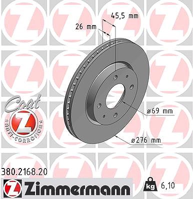 Zimmermann Bremsscheibe [Hersteller-Nr. 380.2168.20] für Mitsubishi