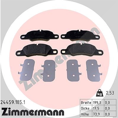 Zimmermann Bremsbelagsatz, Scheibenbremse [Hersteller-Nr. 24459.185.1] für Porsche