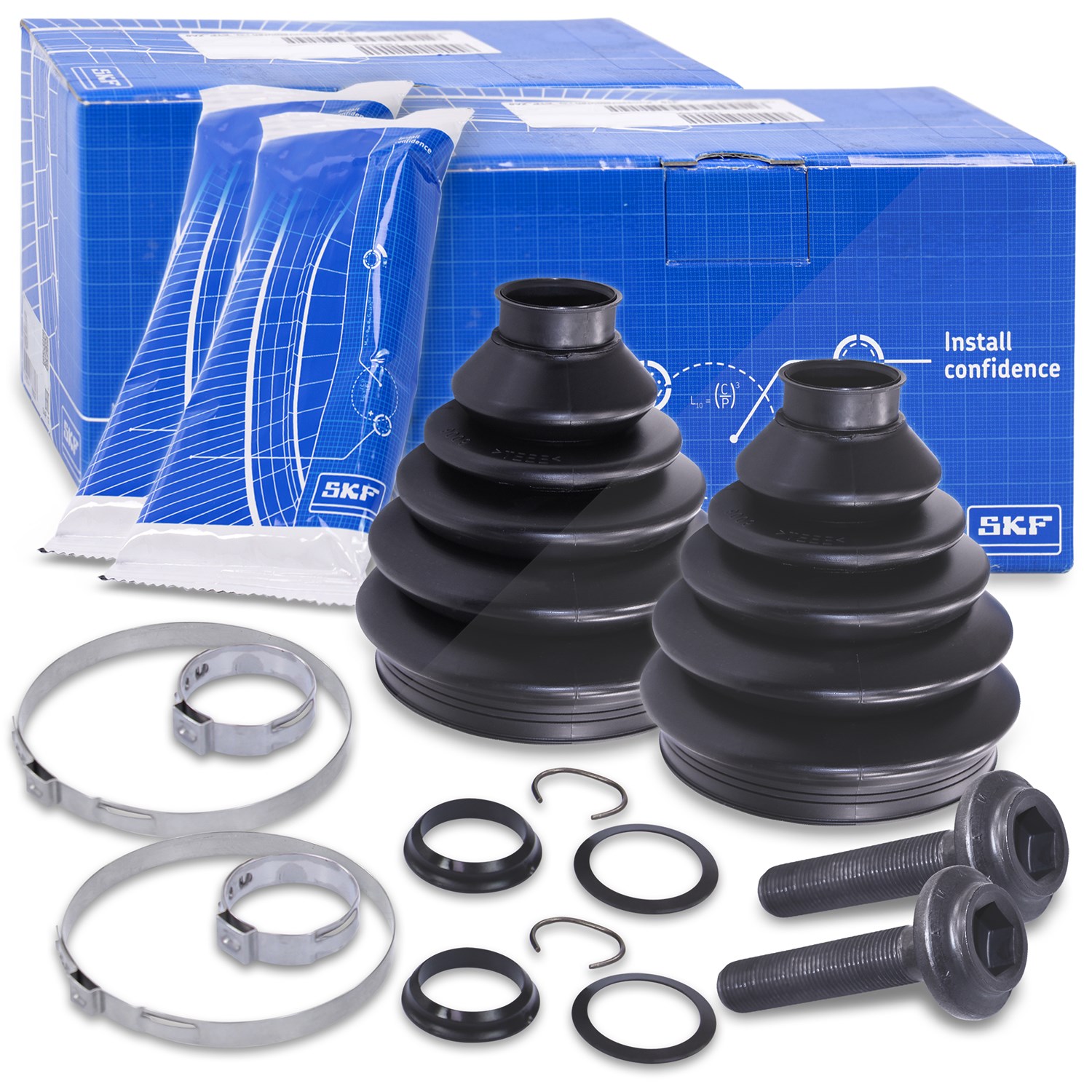 Skf 2x Faltenbalgsatz Antriebswelle [Hersteller-Nr. VKJP1466] für Seat, Skoda, VW, Audi