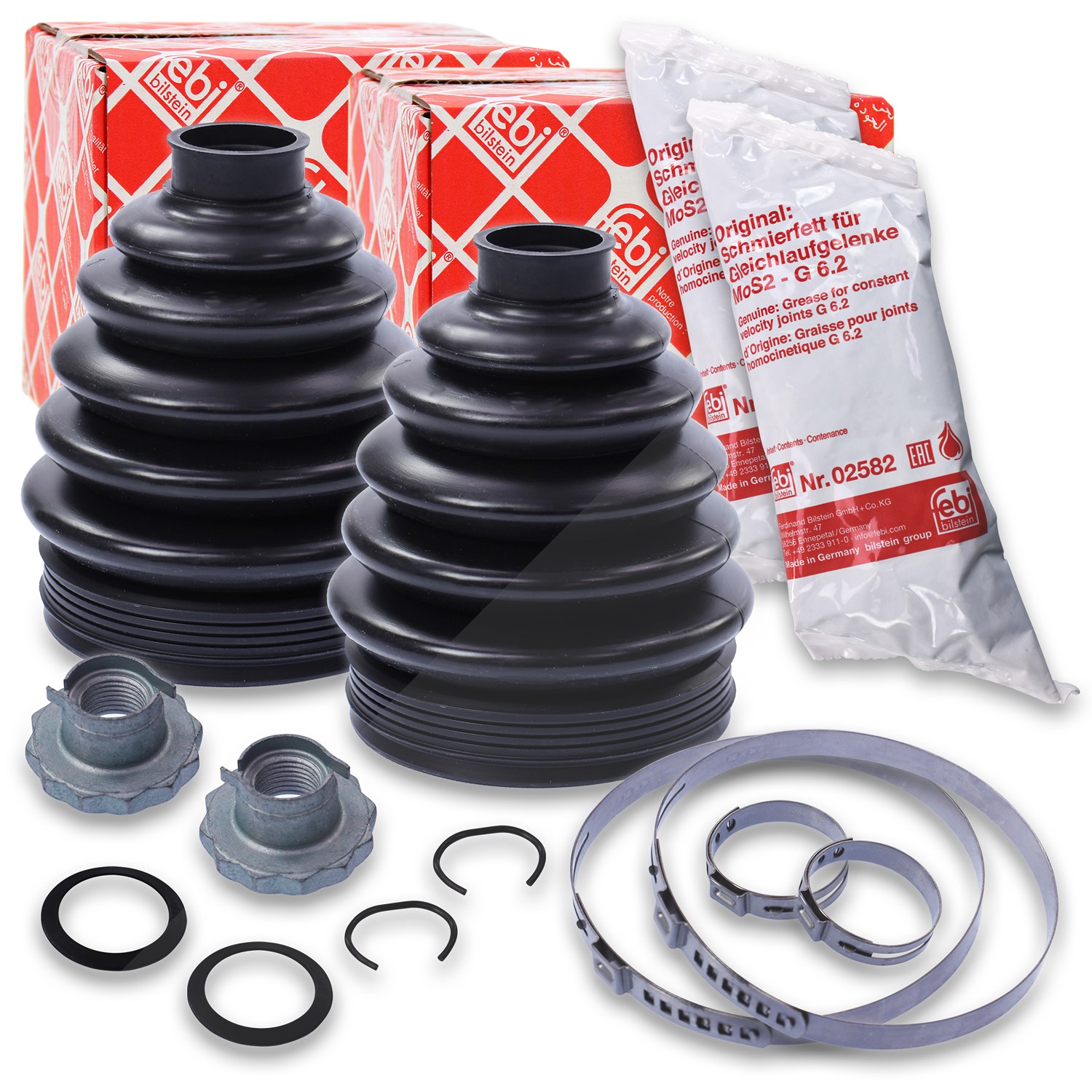 Febi Bilstein 2x Faltenbalgsatz Antriebswelle [Hersteller-Nr. 30024] für Skoda, VW, Seat, Audi