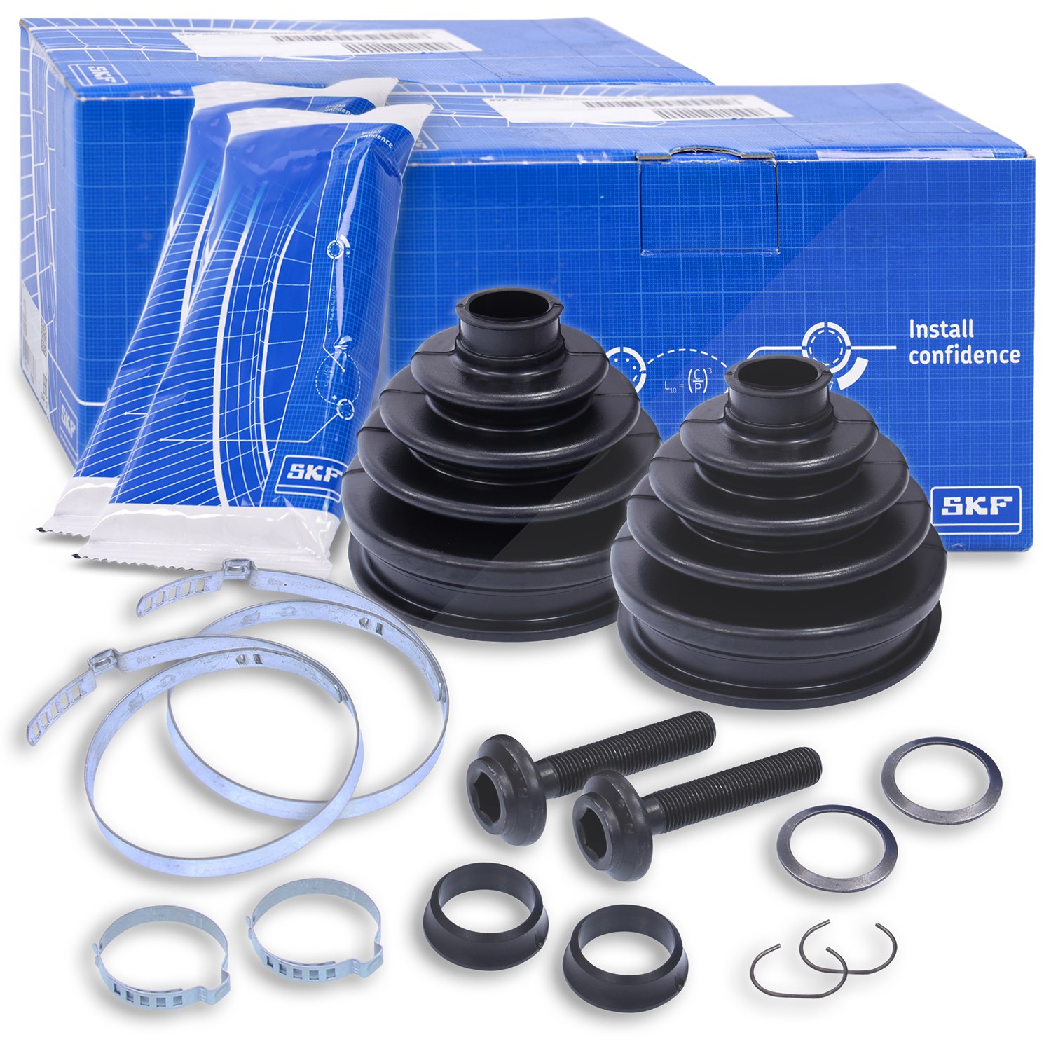 Skf 2x Faltenbalgsatz Antriebswelle [Hersteller-Nr. VKJP3138] für Skoda, VW, Audi