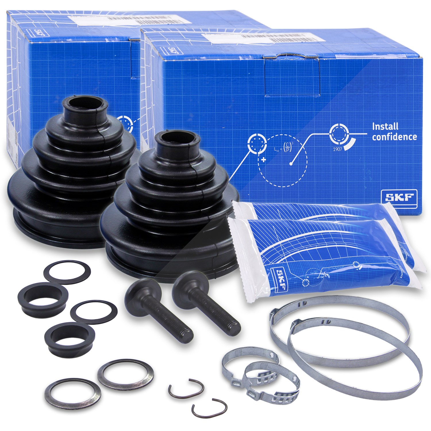 Skf 2x Faltenbalgsatz Antriebswelle [Hersteller-Nr. VKJP3017] für Skoda, VW, Audi