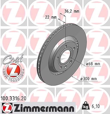 Zimmermann Bremsscheibe [Hersteller-Nr. 100.3316.20] für Audi