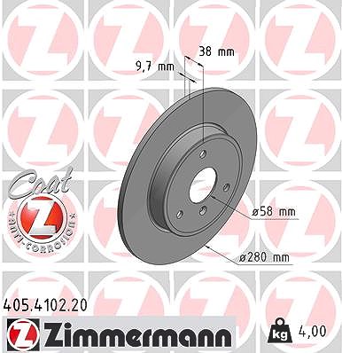 Zimmermann Bremsscheibe [Hersteller-Nr. 405.4102.20] für Smart