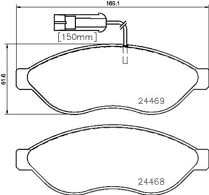 Brembo Bremsbeläge vorne (Satz) [Hersteller-Nr. P23143] für Fiat, Vauxhall, Peugeot, Opel, Citroën