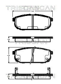 Triscan Bremsbelagsatz, Scheibenbremse [Hersteller-Nr. 811018014] für Kia