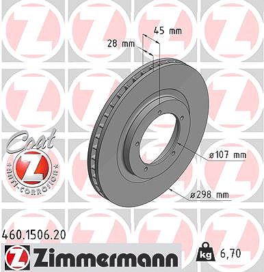 Zimmermann Bremsscheibe [Hersteller-Nr. 460.1506.20] für Porsche