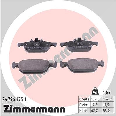 Zimmermann Bremsbelagsatz Vorderachse [Hersteller-Nr. 24796.175.1] für Honda