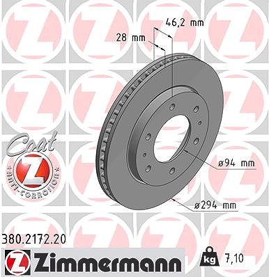 Zimmermann Bremsscheibe [Hersteller-Nr. 380.2172.20] für Mitsubishi, Fiat
