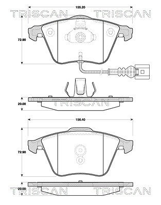 Triscan Bremsbelagsatz, Scheibenbremse [Hersteller-Nr. 811029069] für Seat, Audi, VW