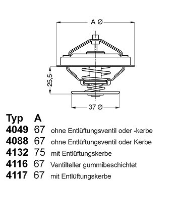 Wahler Thermostat, Kühlmittel [Hersteller-Nr. 4049.80D] für Mercedes-Benz