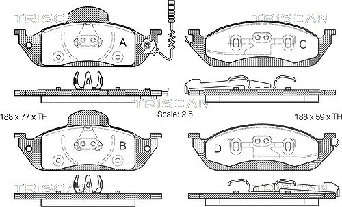 Triscan Bremsbelagsatz, Scheibenbremse [Hersteller-Nr. 811023028] für Mercedes-Benz