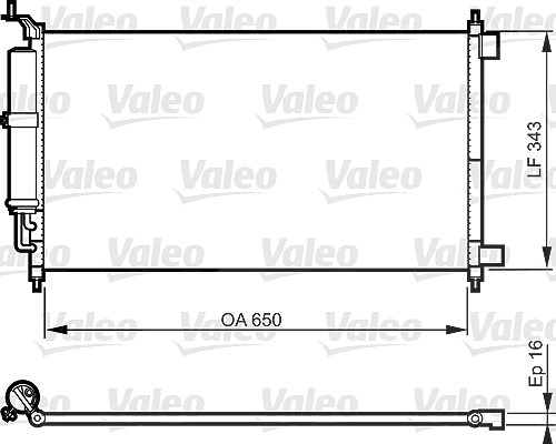 Valeo Kondensator, Klimaanlage [Hersteller-Nr. 814221] für Nissan