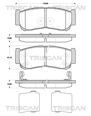 Triscan Bremsbelagsatz, Scheibenbremse [Hersteller-Nr. 811043030] für Hyundai