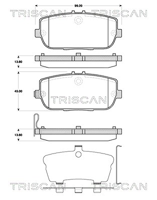 Triscan Bremsbelagsatz, Scheibenbremse [Hersteller-Nr. 811050026] für Mazda