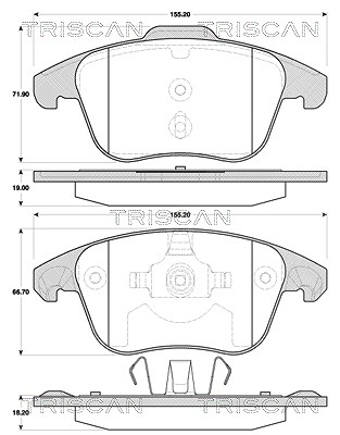 Triscan Bremsbelagsatz, Scheibenbremse [Hersteller-Nr. 811038006] für Citroën, Peugeot, Ds