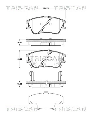 Triscan Bremsbelagsatz, Scheibenbremse [Hersteller-Nr. 811043035] für Hyundai