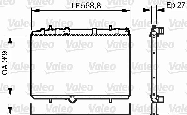 Valeo Kühler, Motorkühlung [Hersteller-Nr. 734338] für Ds, Peugeot, Citroën