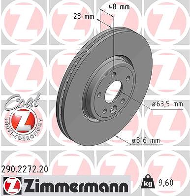 Zimmermann Bremsscheibe [Hersteller-Nr. 290.2272.20] für Jaguar