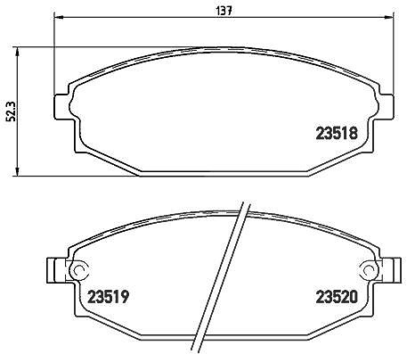 Brembo Bremsbelagsatz, Scheibenbremse [Hersteller-Nr. P54027] für Hyundai, Galloper, Mitsubishi