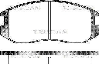 Triscan Bremsbelagsatz, Scheibenbremse [Hersteller-Nr. 811042001] für Daihatsu, Proton, Mitsubishi