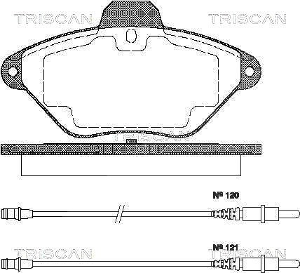 Triscan Bremsbeläge vorne (Satz) mit VWK [Hersteller-Nr. 811038180] für Citroën