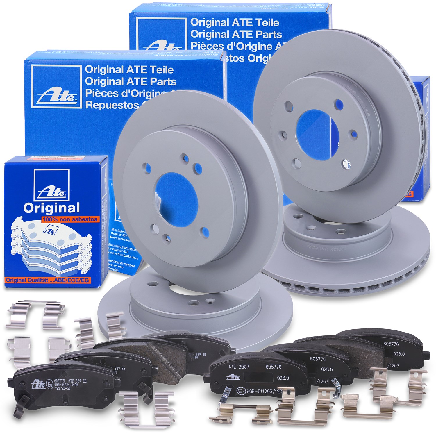Ate Bremsscheiben + Bremsbeläge Vorne+Hinten [Hersteller-Nr. 40371712] für Hyundai, Kia