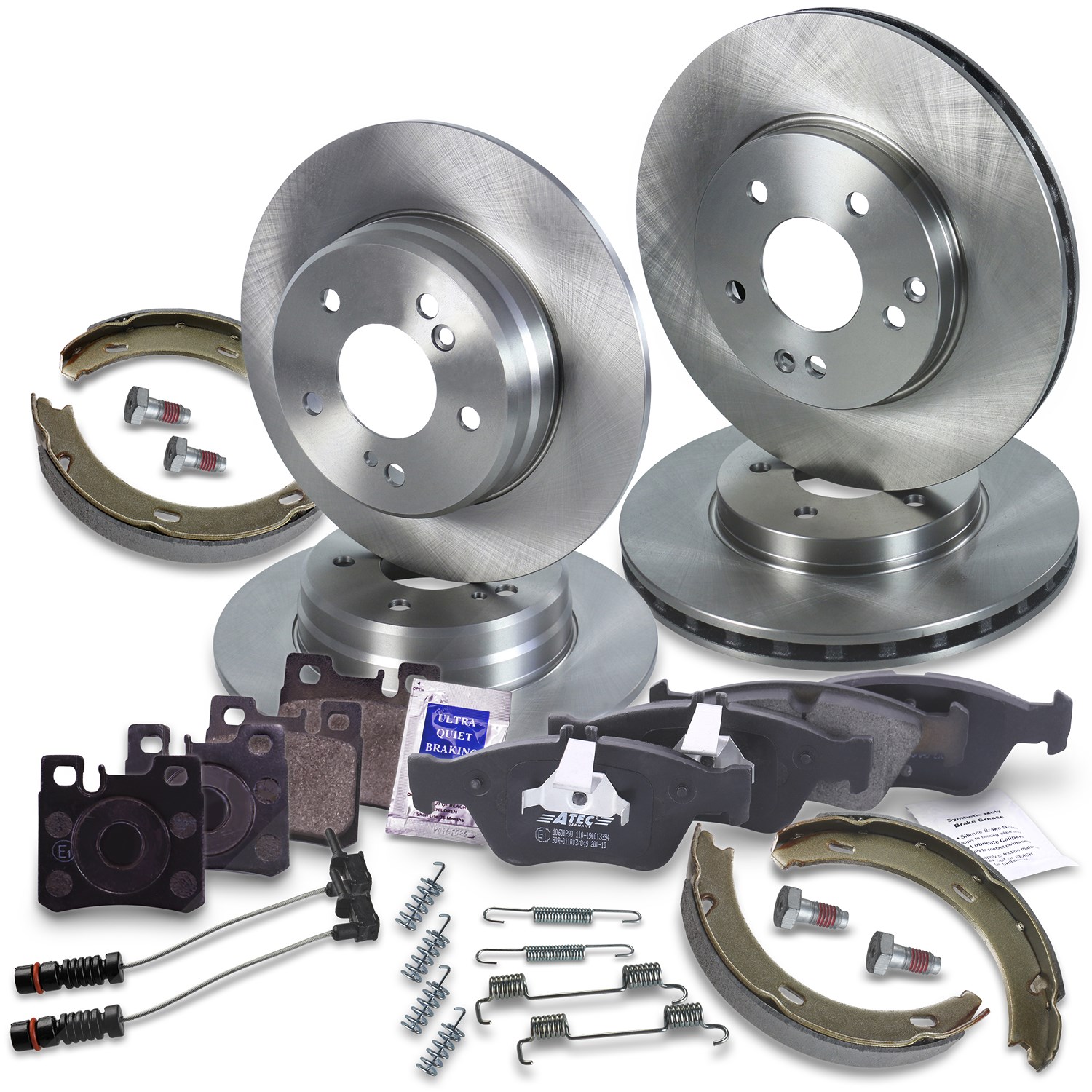 Bestprice Bremsscheiben + Bremsbeläge Vorne + Hinten [Hersteller-Nr. 10603841] für Mercedes-Benz