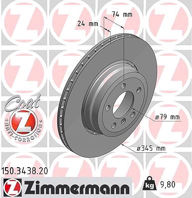Zimmermann Bremsscheibe [Hersteller-Nr. 150.3438.20] für BMW