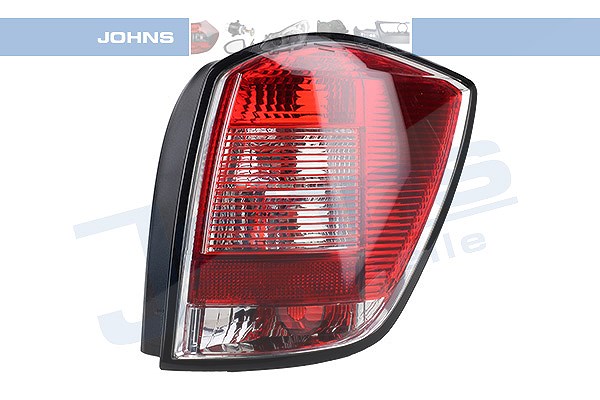 Johns Heckleuchte rot/weiß, ohne Lampenträger [Hersteller-Nr. 550988-8] für Opel
