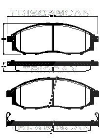 Triscan Bremsbelagsatz, Scheibenbremse [Hersteller-Nr. 811014042] für Nissan