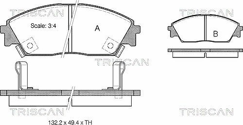 Triscan Bremsbelagsatz, Scheibenbremse [Hersteller-Nr. 811040885] für Honda