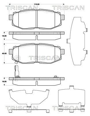 Triscan Bremsbelagsatz, Scheibenbremse [Hersteller-Nr. 811068183] für Subaru