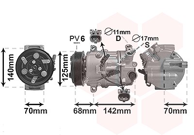 Van Wezel Kompressor, Klimaanlage [Hersteller-Nr. 3701K702] für Opel