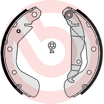 Brembo Bremsbackensatz Trommelbremse Hinterachse [Hersteller-Nr. S59514] für Opel, Vauxhall