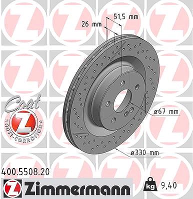 Zimmermann Bremsscheibe [Hersteller-Nr. 400.5508.20] für Mercedes-Benz