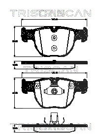 Triscan Bremsbelagsatz, Scheibenbremse [Hersteller-Nr. 811017022] für Land Rover