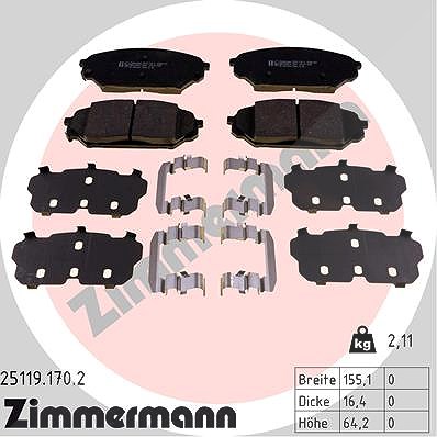 Zimmermann Bremsbelagsatz, Scheibenbremse [Hersteller-Nr. 25119.170.2] für Hyundai