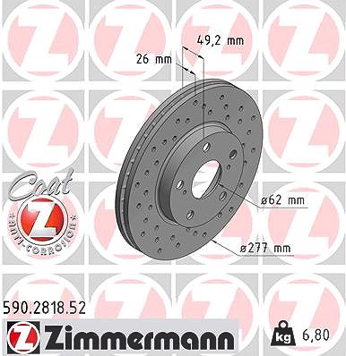 Zimmermann Bremsscheibe [Hersteller-Nr. 590.2818.52] für Toyota