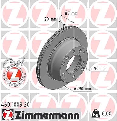 Zimmermann Bremsscheibe [Hersteller-Nr. 460.1009.20] für Porsche