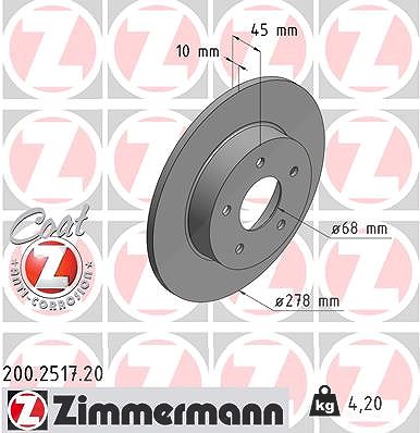 Zimmermann Bremsscheibe [Hersteller-Nr. 200.2517.20] für Nissan