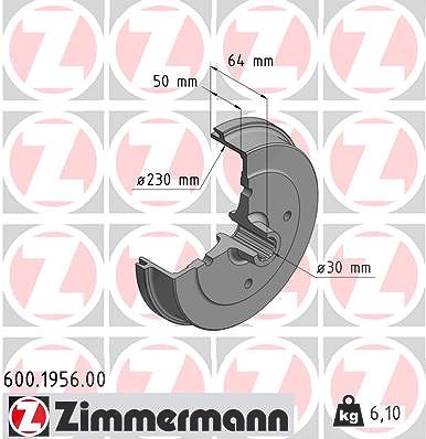 Zimmermann Bremstrommel [Hersteller-Nr. 600.1956.00] für VW