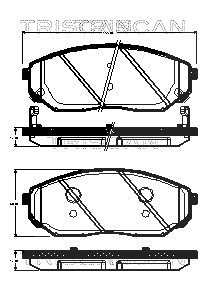Triscan Bremsbelagsatz, Scheibenbremse [Hersteller-Nr. 811018013] für Kia