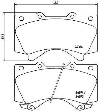 Brembo Bremsbelagsatz, Scheibenbremse [Hersteller-Nr. P83107] für Toyota, Lexus, Hyundai