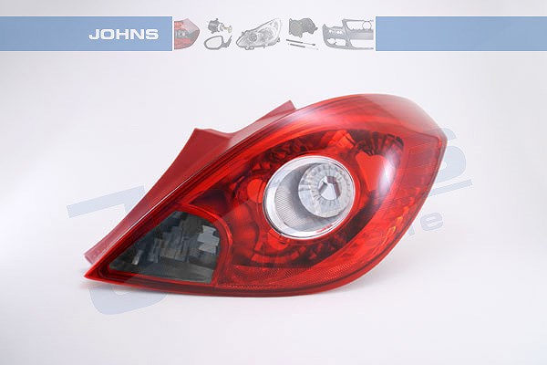 Johns Heckleuchte rot/weiß ohne Lampenträger [Hersteller-Nr. 555788-1] für Opel