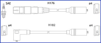 Hüco Zündleitungssatz [Hersteller-Nr. 134817] für Seat, VW