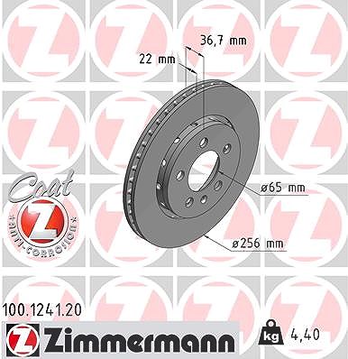 Zimmermann Bremsscheibe [Hersteller-Nr. 100.1241.20] für Seat, Skoda, VW, Audi